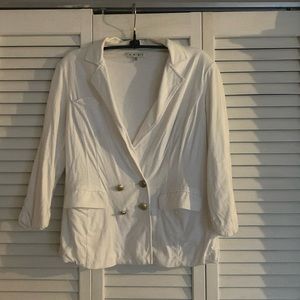 White cotton cabi blazer